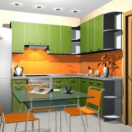 Orange-grønt køkken (35 fotos): hvordan man laver et køkkenrum i lysegrønne toner med egne hænder, instruktioner, foto- og videotutorials