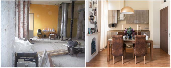 Fælles dræbt i den berømte "Hus på Embankment": billeder før og efter reparation