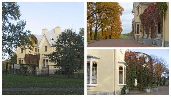 Peterhof, Alexandria Park, slottet "Cottage" (K / f "The Adventures of Sherlock Holmes og Dr. Watson," Milverton House). 