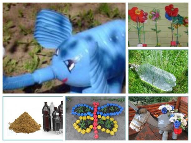 Håndværk til haven, gård, have med sine egne hænder fra plastflasker med fotos