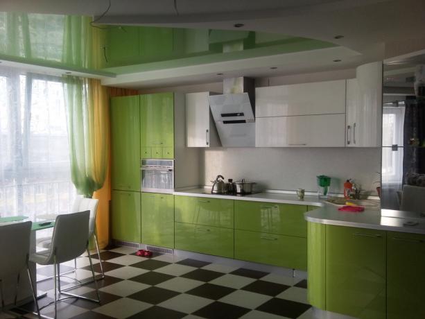 Grønt køkken (54 fotos) Ischia: videoinstruktioner til indretning med egne hænder, design, køkken sæt, bord, stole, vægge, loft, Leroy Merlin, foto og pris