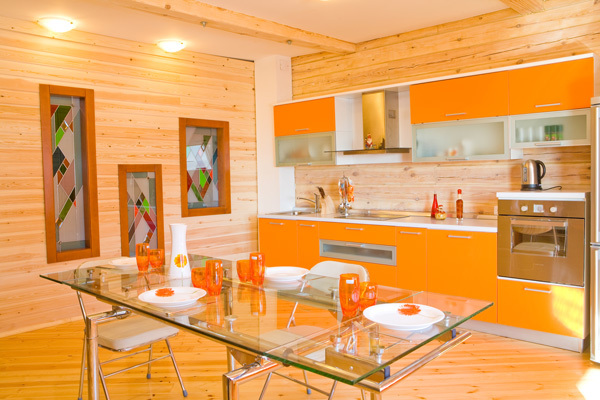 køkken design i orange