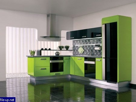 Sort og grønt design