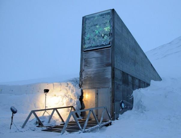 Svalbard Global Seed Vault på Spitsbergen.