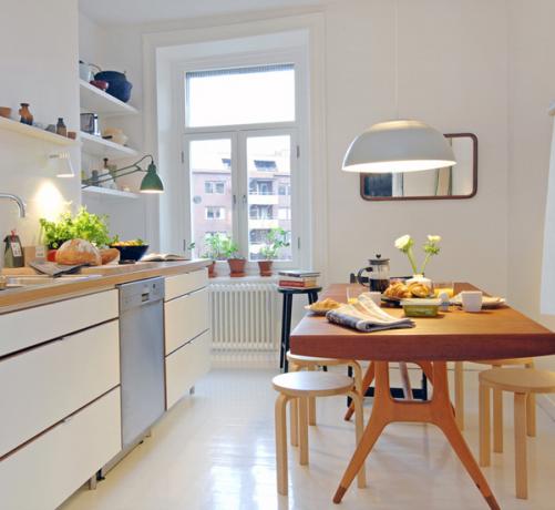 Skandinavisk indretning er en god løsning til et lille køkken