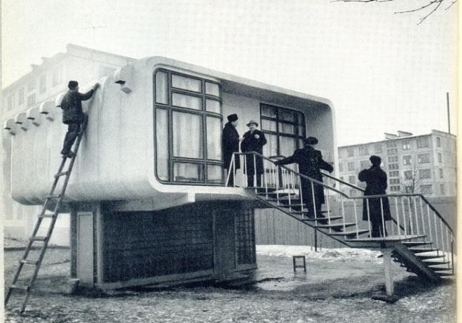Eksperimentel plast hus, bygget i Sovjetunionen i 1961.