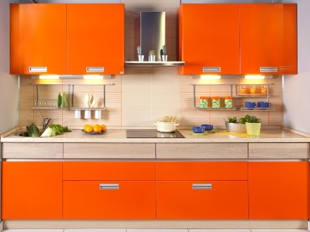orange køkken design