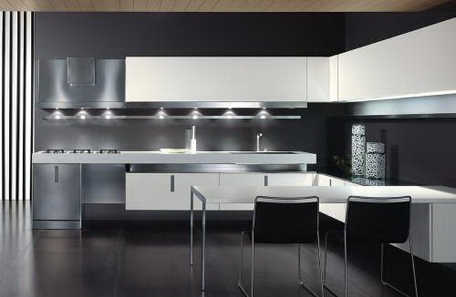sort og hvidt køkken design