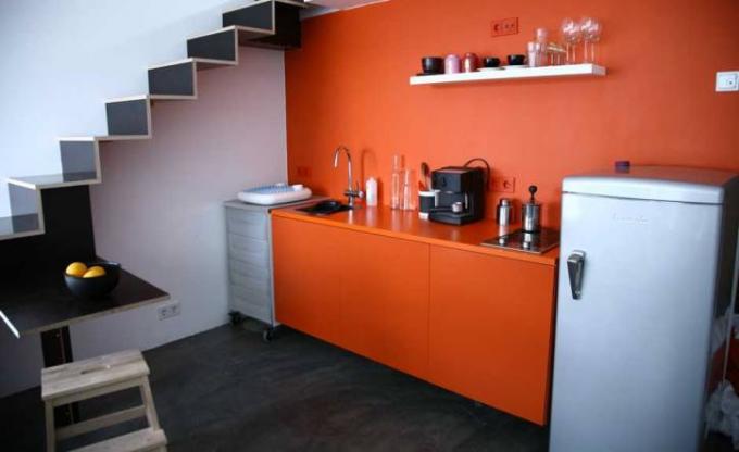 Orange køkken (42 billeder): videoinstruktion