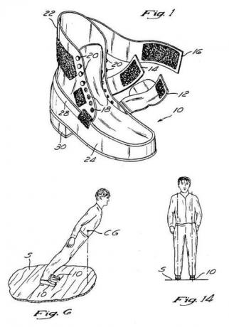 Figur patent af sko med anti-tyngdekraften.